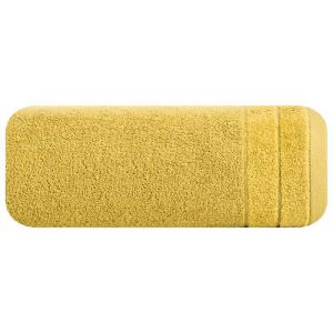 Ręcznik kąpielowy frotte z welwetową bordiurą DAMLA 70X140 musztardowy