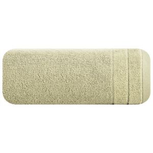 Ręcznik kąpielowy frotte z welwetową bordiurą DAMLA 50X90 beżowy