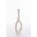 Nowoczesny wazon ceramiczny RISO 12X6X36 kremowy
