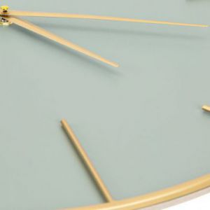 Nowoczesny zegar ścienny minimalizm 60X4X60 miętowy+złoty