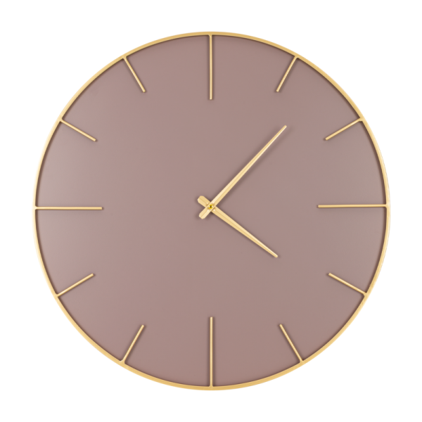 Nowoczesny zegar ścienny minimalizm 60X4X60 fioletowy+złoty