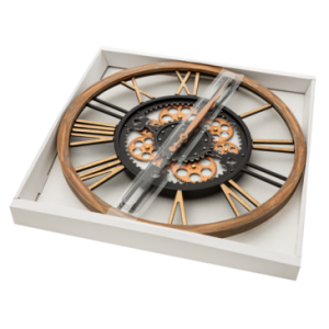 Zegar ścienny cyfry rzymskie 50X6X50 czarny+brązowy