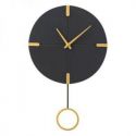 Nowoczesny zegar ścienny TIME 25X5X41 stalowy+złoty