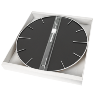 Nowoczesny zegar ścienny minimalizm 60X4X60 czarny+srebrny