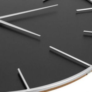 Nowoczesny zegar ścienny minimalizm 60X4X60 czarny+srebrny