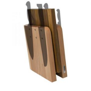 Artelegno Magnetyczny blok na noże z drewna bukowego + deska kuchenna