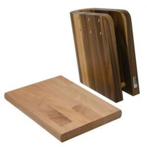 Artelegno Magnetyczny blok na noże z drewna orzechowego + deska kuchenna