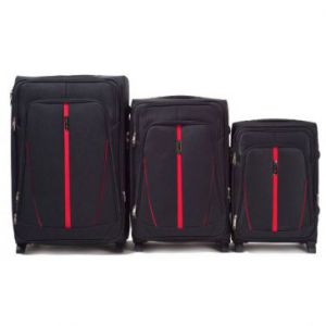 Wings Buzzard Zestaw 3 walizek podróżnych 2 koła L,M,S czarne