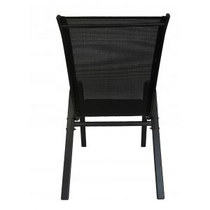 Krzesło ogrodowe metalowe nowoczesne składane MINORKA czarny 55x75x91