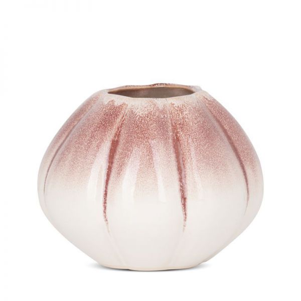 Ceramiczny wazon dekoracyjny VITA 18X18X14 kremowy+różowy