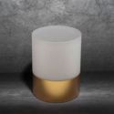 Świecznik szklany dekoracyjny tuba BLANCA 15X20 biały+złoty