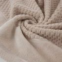 Ręcznik bawełniany z szeroką welurową bordiurą FRIDA 70X140 beżowy