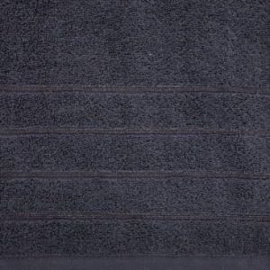Ręcznik bawełniany DALI z bordiurą w paseczki srebrna nitka 30X50 grafitowy