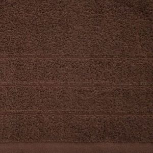 Ręcznik bawełniany DALI z bordiurą w paseczki srebrna nitka 30X50 ciemny brązowy