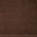 Ręcznik bawełniany DALI z bordiurą w paseczki srebrna nitka 50X90 ciemny brązowy