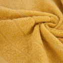 Ręcznik bawełniany DALI z bordiurą w paseczki srebrna nitka 50X90 musztardowy