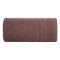 Ręcznik bawełniany DALI z bordiurą w paseczki srebrna nitka 70X140 jasny brązowy