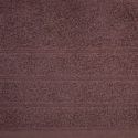 Ręcznik bawełniany DALI z bordiurą w paseczki srebrna nitka 70X140 jasny brązowy