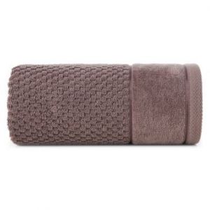 Ręcznik bawełniany z bordiurą FRIDA 50X90 jasny brązowy