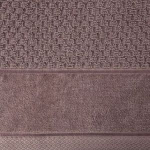 Ręcznik bawełniany z bordiurą FRIDA 50X90 jasny brązowy