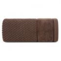 Ręcznik bawełniany z bordiurą FRIDA 50X90 ciemny brązowy