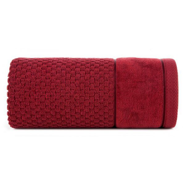 Ręcznik bawełniany z bordiurą FRIDA 50X90 bordowy