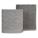 Komplet 2 ręczników z efektem bouclé TAMINA 50x90 i 70x140 stalowy