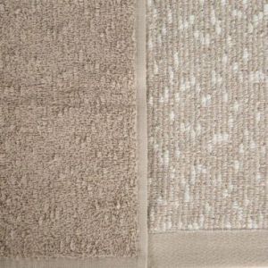 Komplet 2 ręczników z efektem bouclé TAMINA 50x90 i 70x140 jasnobrązowy