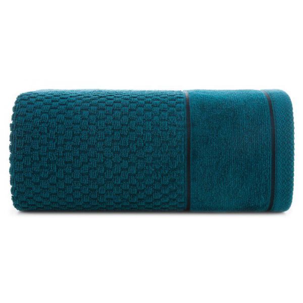 Ręcznik bawełniany z bordiurą FRIDA 30X50 turkusowy