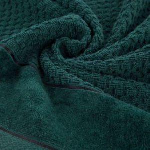 Ręcznik bawełniany z bordiurą FRIDA 50X90 ciemny zielony