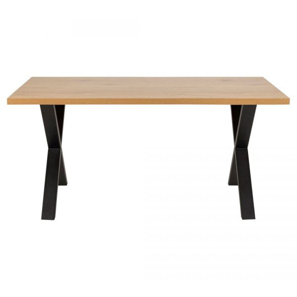 Actona Stół z metalowymi nogami do jadalni HOLLER 160x90 naturalny brąz