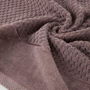 Ręcznik bawełniany z bordiurą FRIDA 30X50 jasny brązowy