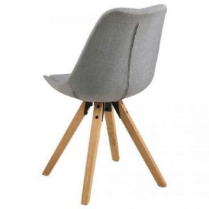 Actona Krzesło skandynawskie z drewnianymi nogami PETANGE szare
