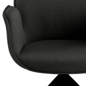 Actona Krzesło nowoczesne fotel na nogach SATO grafitowe