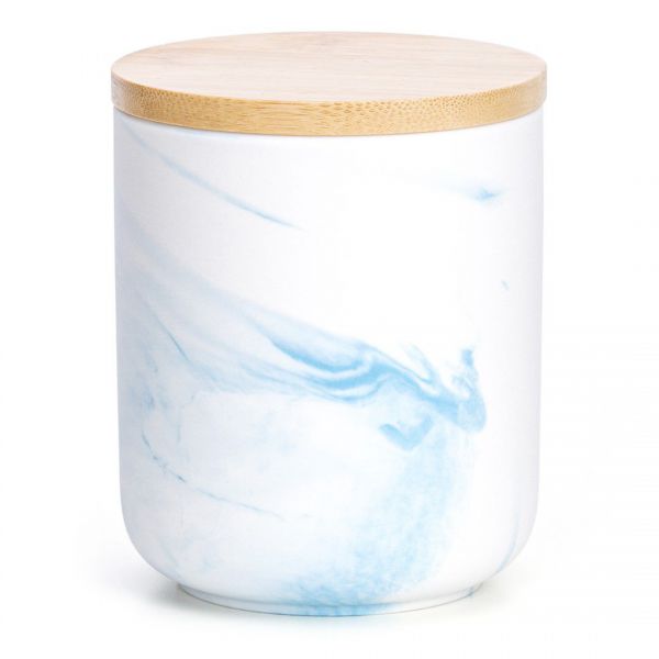 AmeliaHome Organizer APALLA do wewnątrz ceramika+drewno biały+niebieski