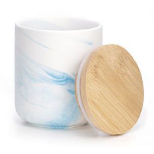 AmeliaHome Organizer APALLA do wewnątrz ceramika+drewno biały+niebieski