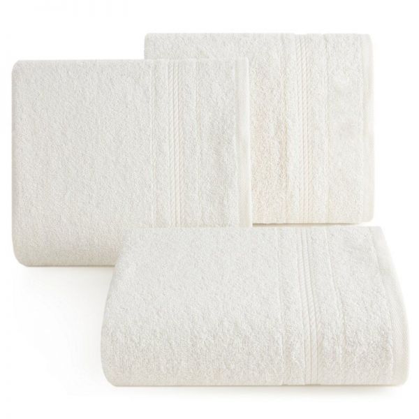 Ręcznik bawełniany z ozdobną bordiurą ELMA 70X140 kremowy