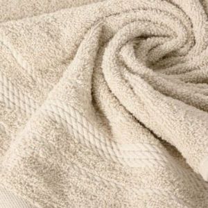 Ręcznik bawełniany z ozdobną bordiurą ELMA 70X140 beżowy
