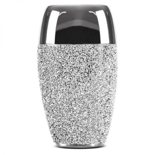 Błyszczący wazon PALMERA cermiczny glamour 14X10X24 srebrny