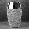 Błyszczący wazon PALMERA cermiczny glamour 14X10X24 srebrny