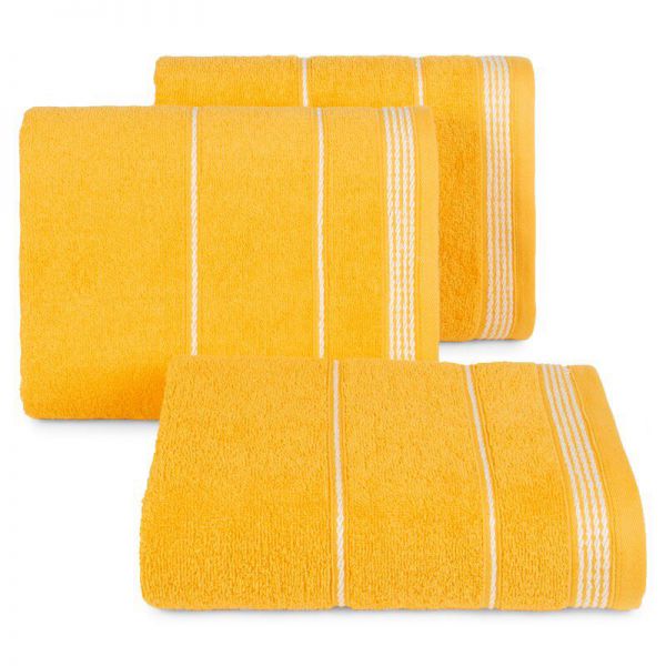 Ręcznik frotte z bordiurą MIRA 50X90 żółty