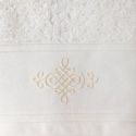 Ręcznik frotte z szeroką bordiurą ornament KLAS 50X90 kremowy