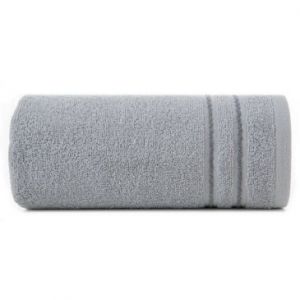 Ręcznik bawełniany ze stebnowaną bordiurą EMINA 70X140 srebrny