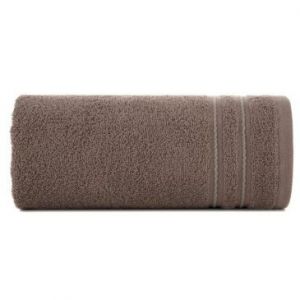 Ręcznik bawełniany ze stebnowaną bordiurą EMINA 70X140 brązowy