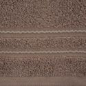 Ręcznik bawełniany ze stebnowaną bordiurą EMINA 70X140 brązowy