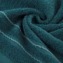 Ręcznik bawełniany ze stebnowaną bordiurą EMINA 70X140 turkusowy