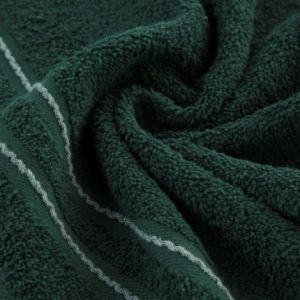 Ręcznik bawełniany ze stebnowaną bordiurą EMINA 70X140 ciemnozielony