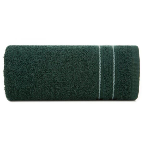 Ręcznik bawełniany ze stebnowaną bordiurą EMINA 30X50 ciemnozielony