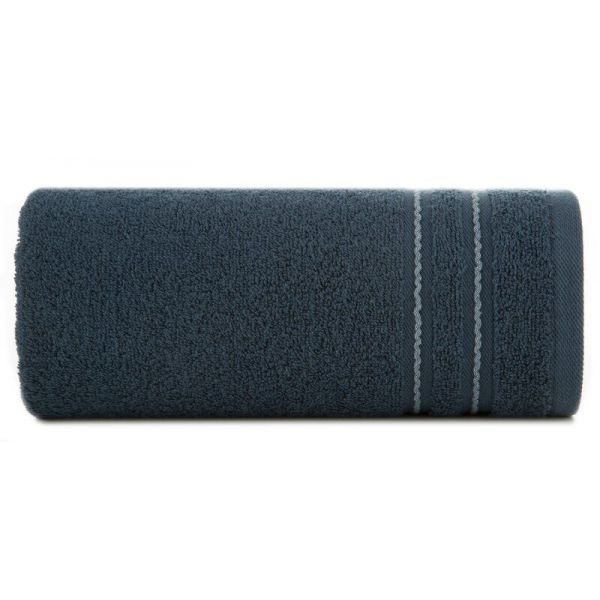 Ręcznik bawełniany ze stebnowaną bordiurą EMINA 30X50 granatowy