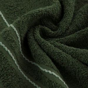 Ręcznik bawełniany ze stebnowaną bordiurą EMINA 30X50 zielony